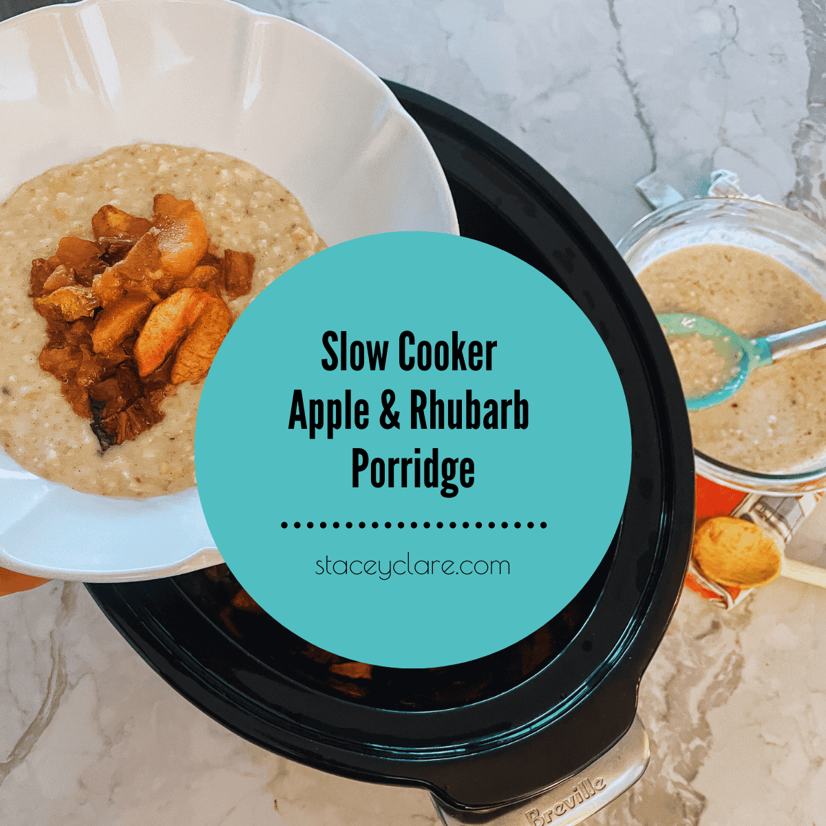 Slow Cooker Apple & Rhubarb Porridge