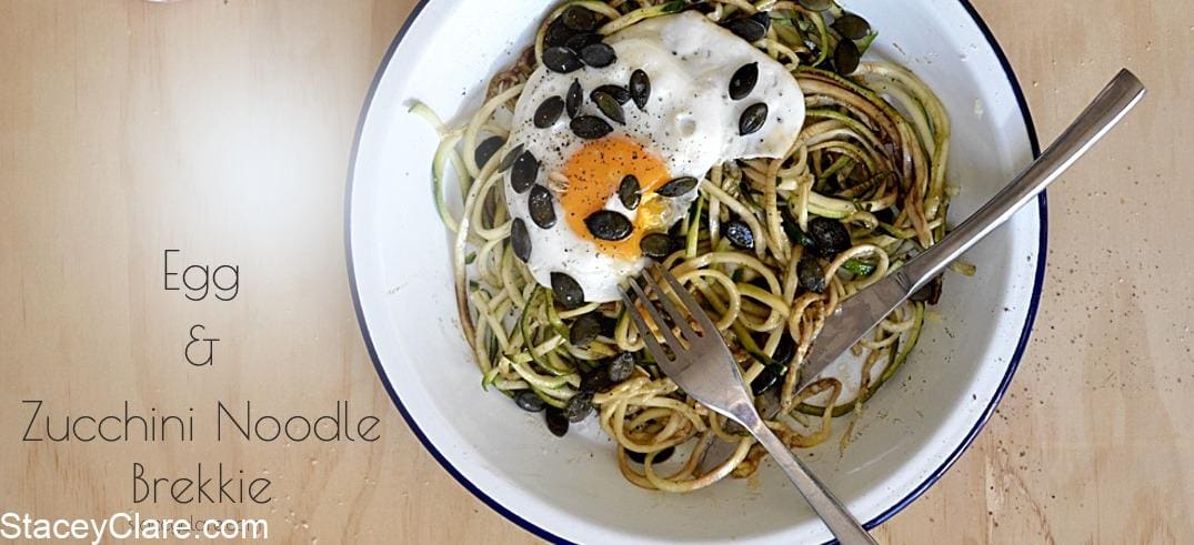 Quick Zucchini Noodles & Egg Breakfast